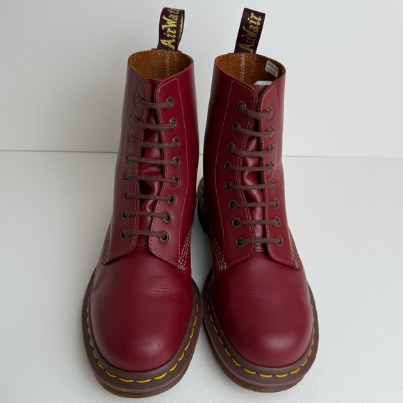 Dr. Martens Oxblood Red MIE Quilon Leather 1460 England Lace Up Boots UK 5 - Picture 2 of 16